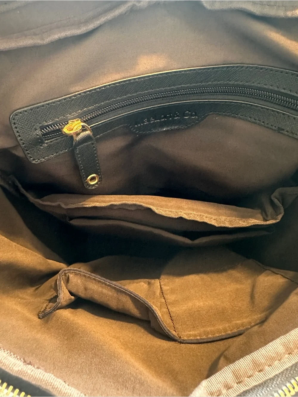 Navy Maelort & Co Ring Equestrian Backpack with Gold Hardware